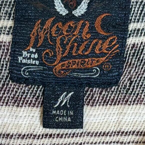Moon Shine Spirit Brad Paisley Western Aztec Button Snap Shirt Men’s M Cotton - Picture 2 of 6